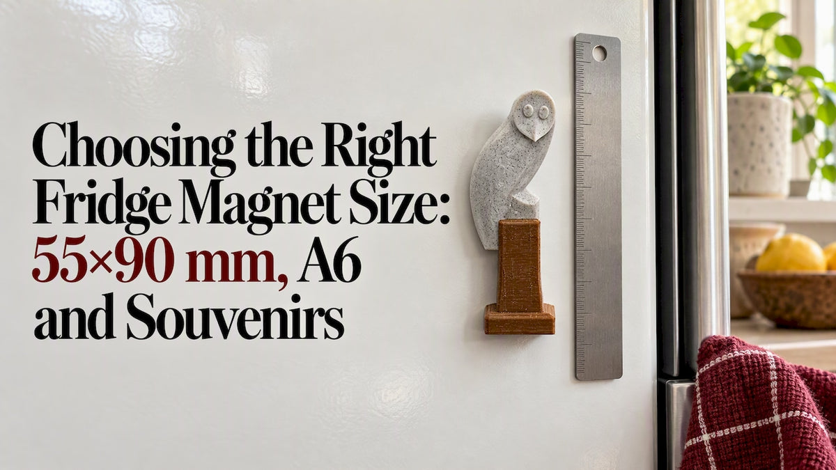 Belconnen Owl fridge magnet beside ruler