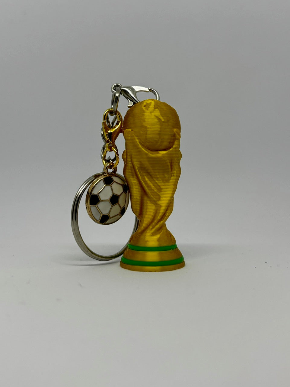 Mini Gold & Green World Cup Trophy Keychain
