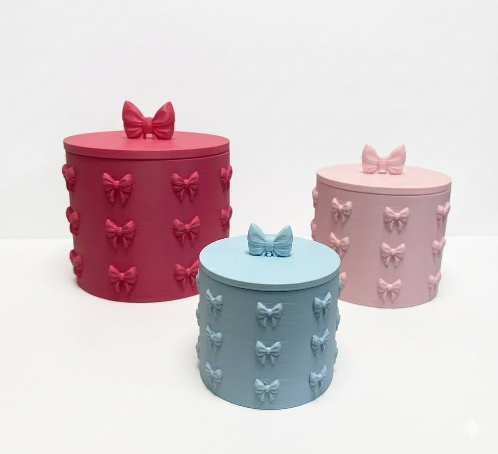Coquette Bow Vanity Organiser | Container With Lid | Home Decor