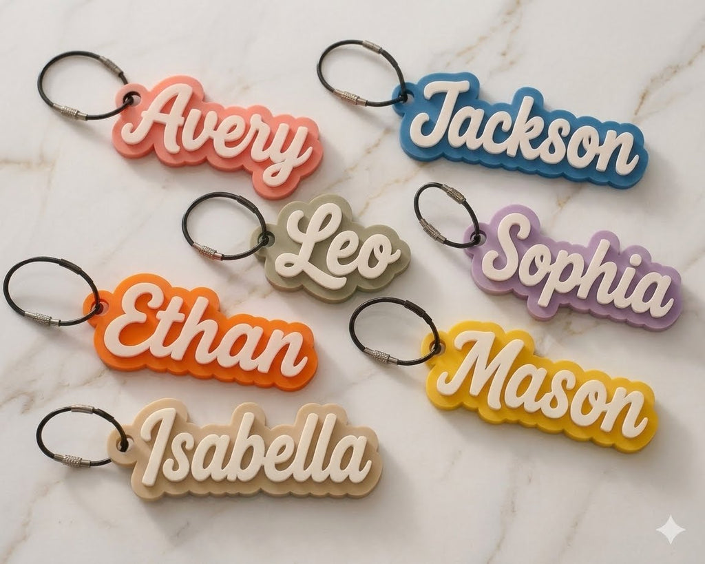 Custom Name Tag Keychain | Personalised Items