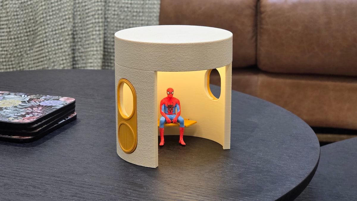 Superheroes - Original Wireless Canberra Bus Shelter Lamp With One Free Minifig - 10cm -Large