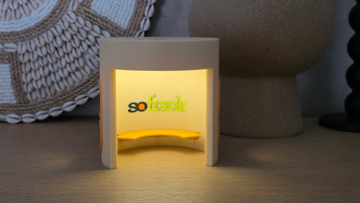 BUSINESS LOGO PRINTED in Wireless Canberra Bus Shelter Lamp - 10cm