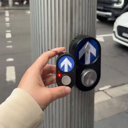 Australian Traffic Light Button Keychain