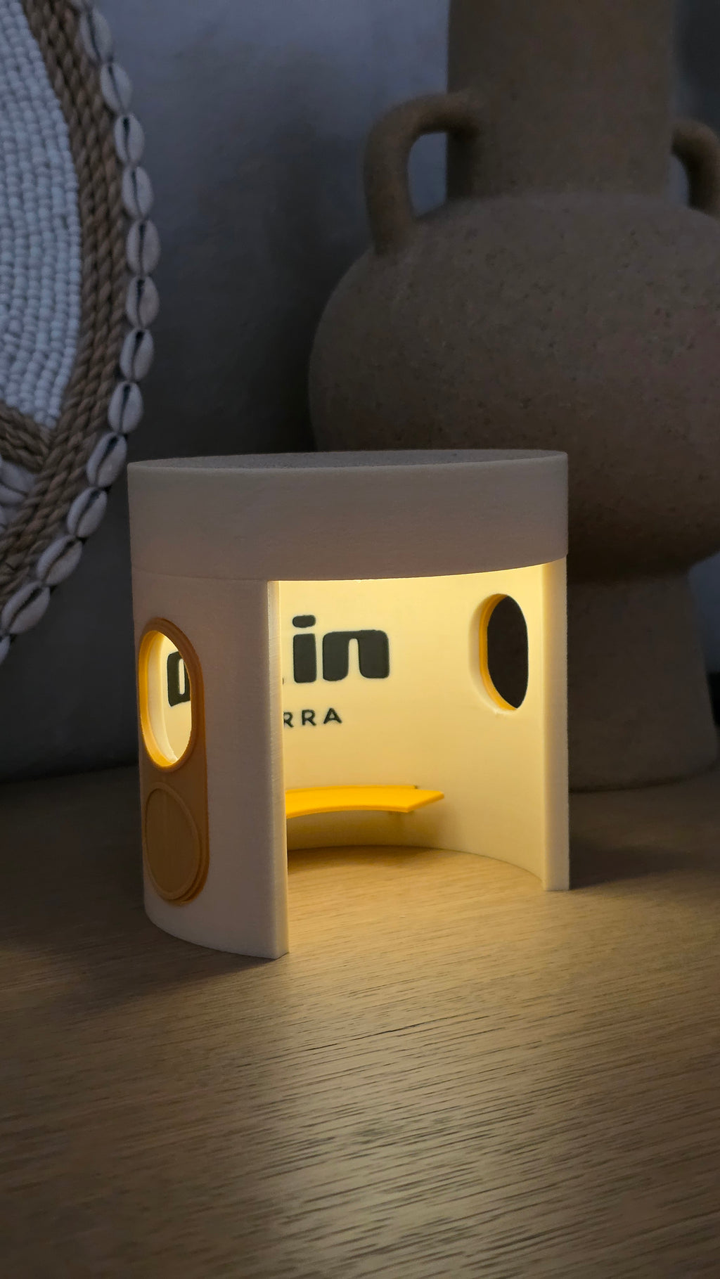 BUSINESS LOGO PRINTED in Wireless Canberra Bus Shelter Lamp - 10cm