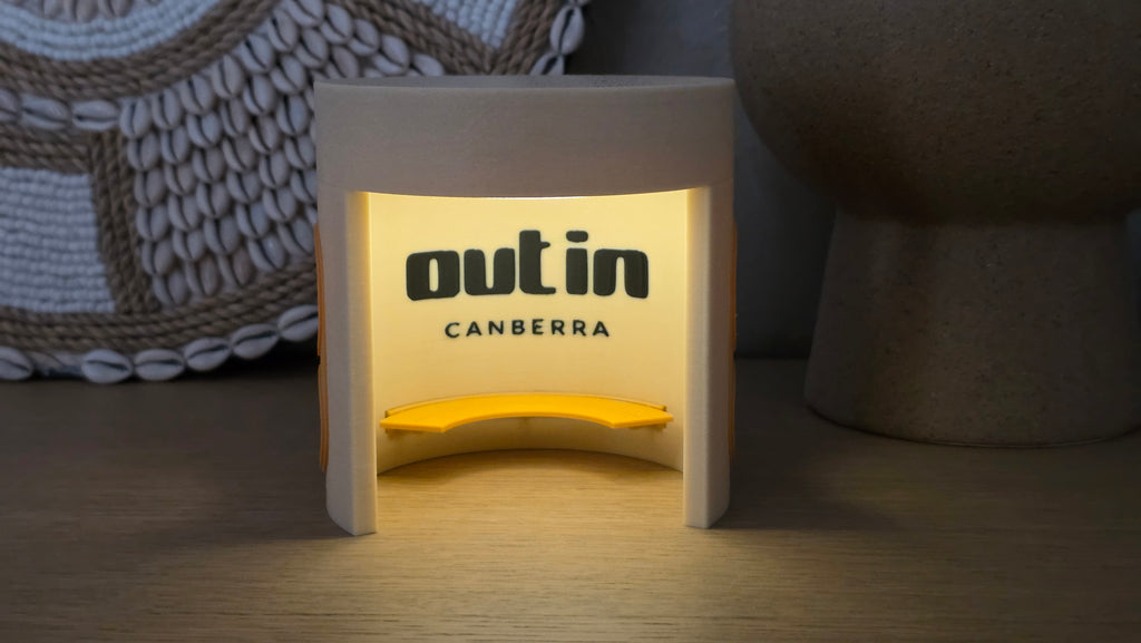 BUSINESS LOGO PRINTED in Wireless Canberra Bus Shelter Lamp - 10cm