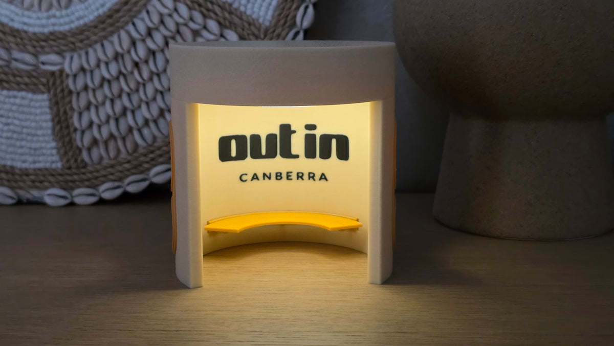 BUSINESS LOGO PRINTED in Wireless Canberra Bus Shelter Lamp - 10cm